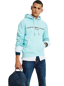 FELPA - UOMO - Tommy hilfiger - TOMMY LOGO HOODY, CSR - COTONE - BLU -  MW0M | eBay