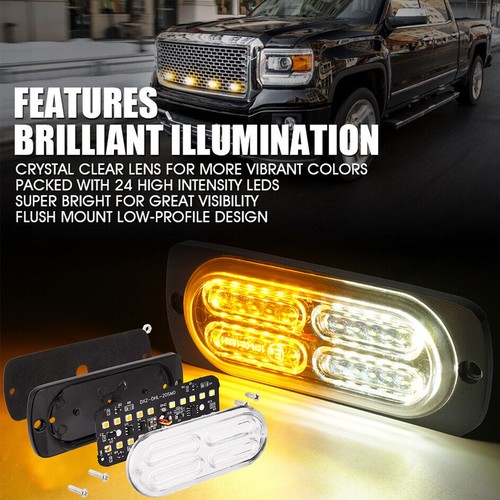 LED Car Truck Emergency Hazard Flash Strobe Light Dash Warning Lamp Amber/White - Picture 5 of 12