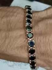 Mens 7CT Round Lab Created Black Diamond Bracelet 14k Rose Gold Plated 7.5"