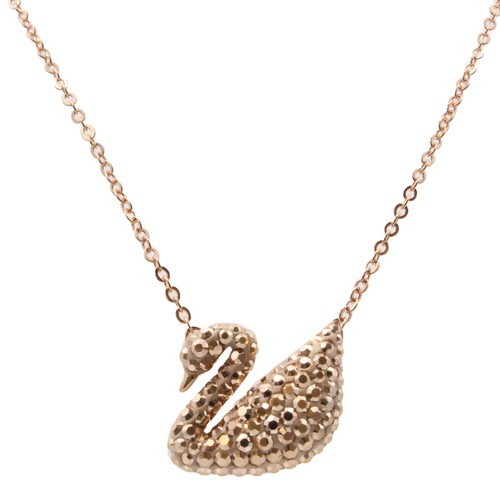 Swarovski Rose Gold Necklace Iconic Swan Crystal Pedant Jewellery