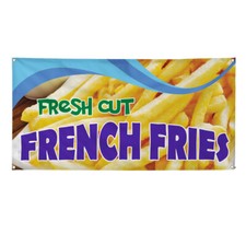 Vinyl Banner Multiple Sizes Fresh Cut French Fries B Restaurant  Food Outdoor