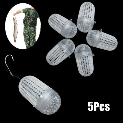 Quality Fishing Bait Cage Fish Lure Swim Feeder In-line Basket Feeder Holders
