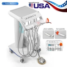 Dental Portable Mobile Delivery Unit System  4 Holes Air Compressor Suction Cart