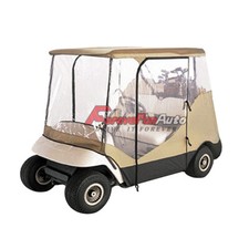2 Seater Golf Cart Cover W/ Clear and Zippered Doors for EZ Go, Club Car, Yamaha