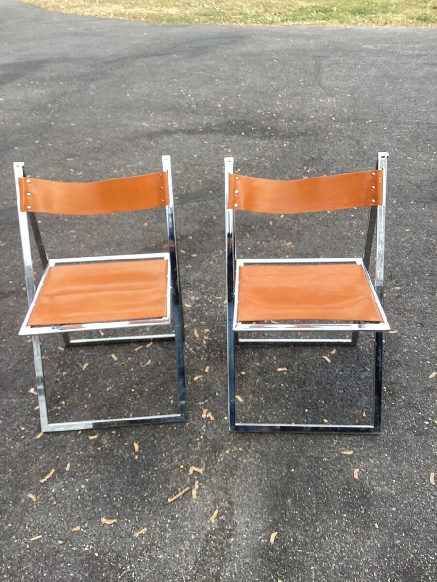 Fontoni & Geraci Italian Modern Chrome & Leather Elios Fontoni & Geraci Italian Modern Chrome & Leather Elios