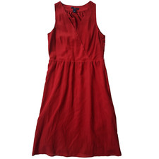 Gap Dress A-Line With Slip Midi Pullover Like Satin Sleeveless Red Sz 6