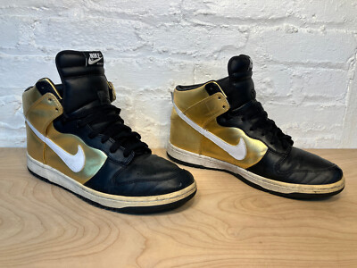 Size 11- Nike Dunk High Metallic Gold/White-Black - OG 2008