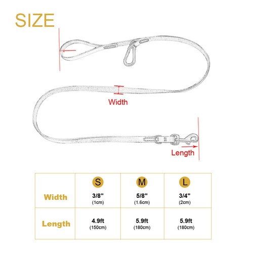 Locking Carabiner Dog Lead Clip Leather 5ft/6ft Heavy Duty Strong Pet Leashes - Picture 8 of 13