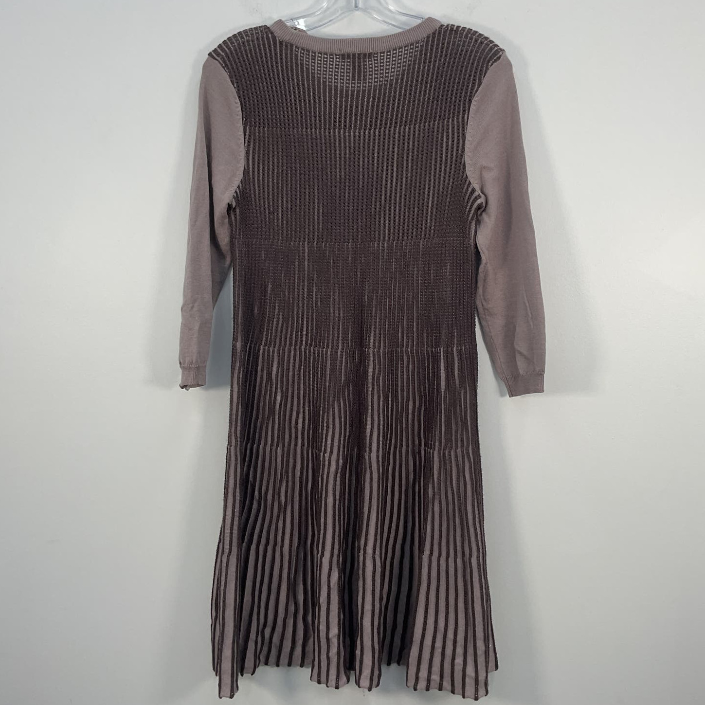 Women’s H&M Wool Blend Brown Midi A-Line Dress Si… - image 2