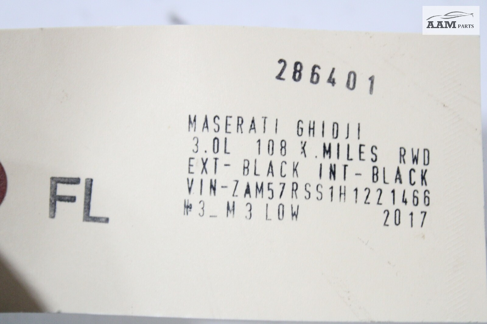 2014-2019 MASERATI GHIBLI M157 FRONT LEFT SIDE DOOR WINDOW WEATHERSTRIP SEAL OEM