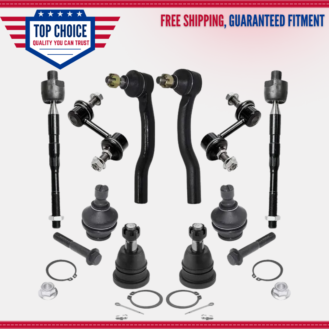10pc Front Tie Rods Ball Joints Sway Bars for 2004-2015 Nissan Armada ...