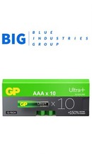 GP Ultra Plus AAA Batteries 150% More Power | Box of 10 - 10year shelf life -BIG