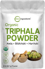 Micro Ingredients Organic Triphala Powder, 2 Lb, Amla Haritaki Bibhitaki Vegan