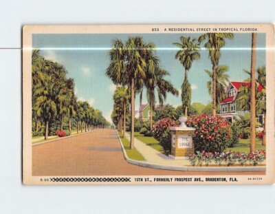 #ad #ad Postcard Residential Street 15th Street Bradenton Florida USA $4.95