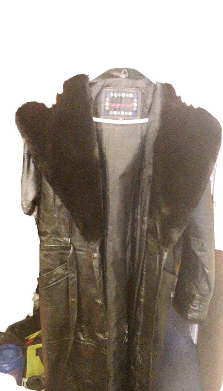 leather jacket women medium Long-image