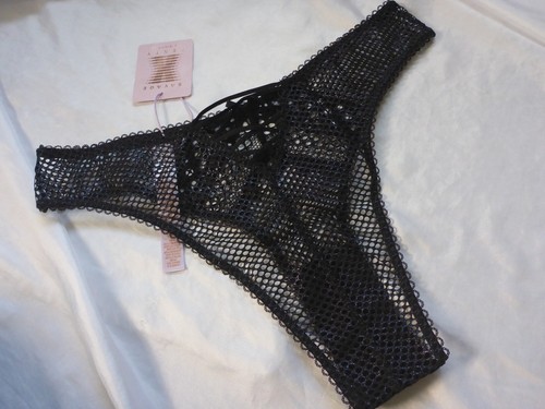 M, Savage X Fenty Starlet Nights Brazilian, Fishnet mesh,black, polyamide, NEW - Picture 2 of 12