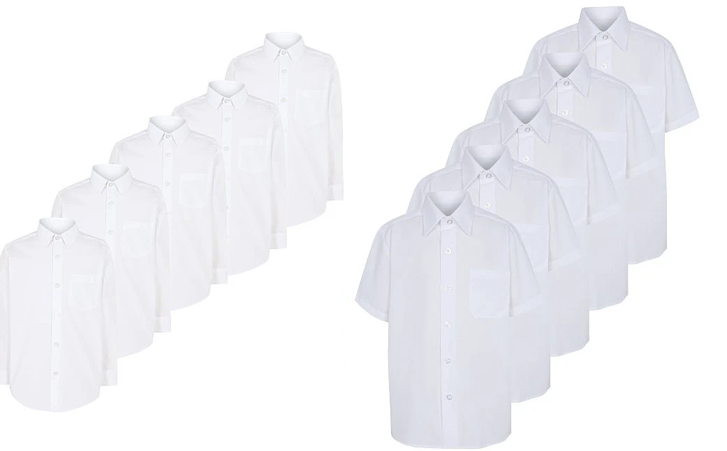 kids white school shirts