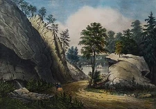 Fanny Palmer  (American,1812-1876) Original Lithograph Handcolored Print 