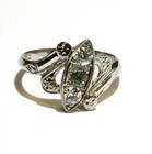 14k white gold .30ct SI1-2 H diamond Natural aquamarine gemstone ring 3g 6.25 — photo 7