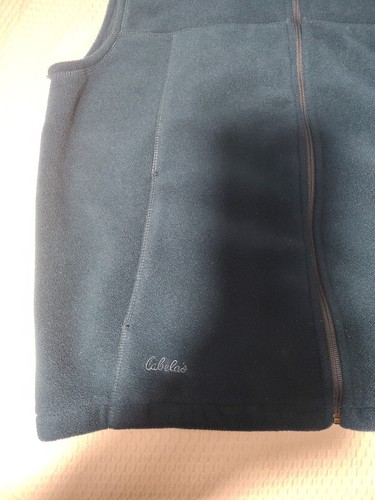 Cabela's Jacket Vest Mens Large Blue Fleece Full Zip Polartec Sleeveless - Picture 2 of 7