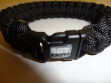 SGT KNOT BRACELET 1/2 INCH PARACORD BLACK  9" LONG WITH CLIP/CLASP SERGEANT  NEW