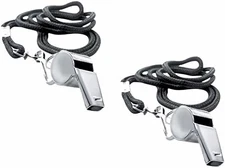 Metal Referee Whistle with Lanyard Pack of 2