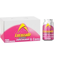 Guilt-Free Pink Lemonade Energy Drink - 330ml Can Pack of 6, Zero Sugar