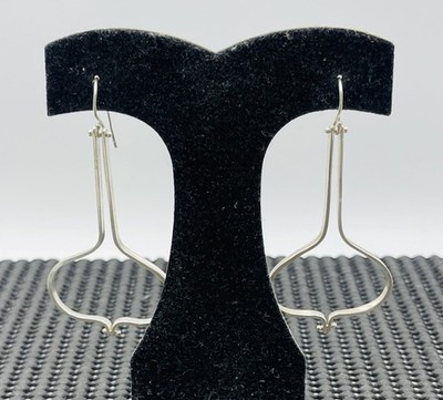 Jill Platner Sterling Silver Hand Made Open Loop Long Dangle Earrings