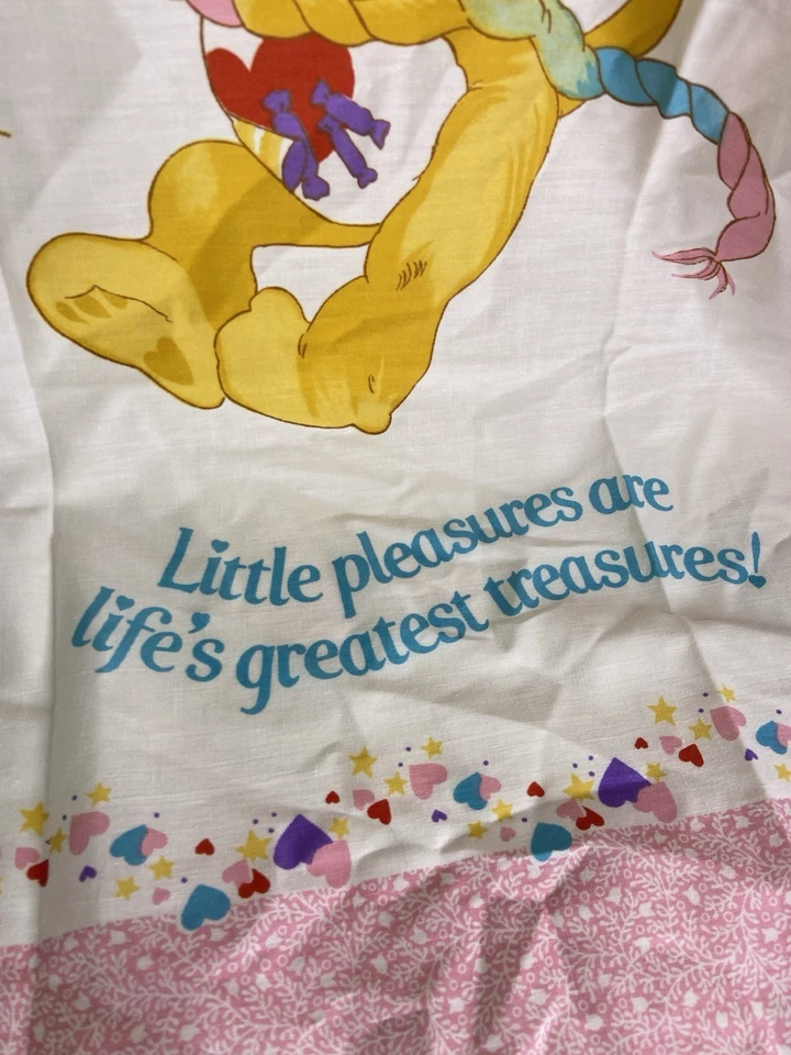 De colección 1985 Cuidado Osos Bebé Sábana Plana Tapiz Colgante Pared Corazón Mapache León Foto 4 de 4