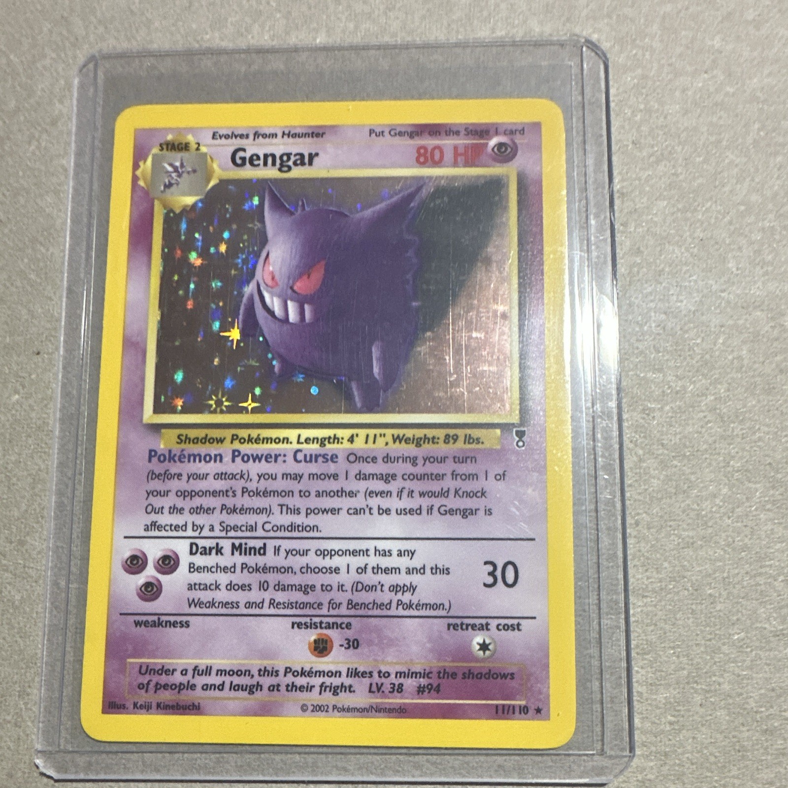 Pokemon Co Gengar 11/110 Legendary Collection Holo Rare English 80HP Stage 2