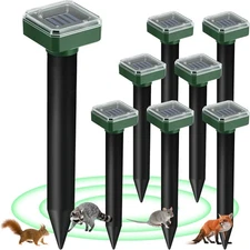 8Pack Solar Power Ultrasonic Mice Gopher Mole Pest Snake Repellent Repeller