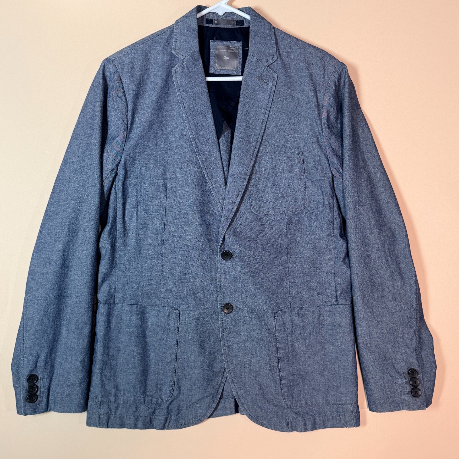 The Gap Blue Chambray Button Down Chore Jacket Fo… - image 1