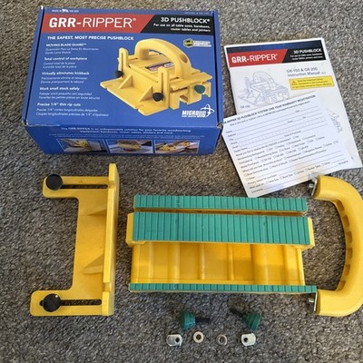 MICROJIG GRR-RİPPER GR-100 3D TABLE SAW PUSHBLOCK COMPLETE IN BOX W/ MANUAL