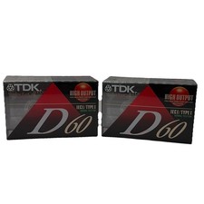 TDK D60 60 Min Recordable Tape IEC I Type I Normal High Output 1994 Set of 8 NEW