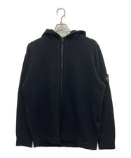 STONE ISLAND/ Lambswool Hooded Zip Sweater/ Black/ Size: XL