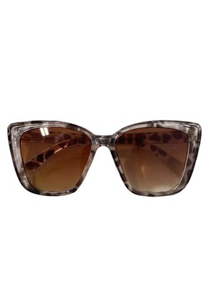 Cat Eye Sunglasses Lightweight Brown Gradient Leopard Print Frame Pink Pouch