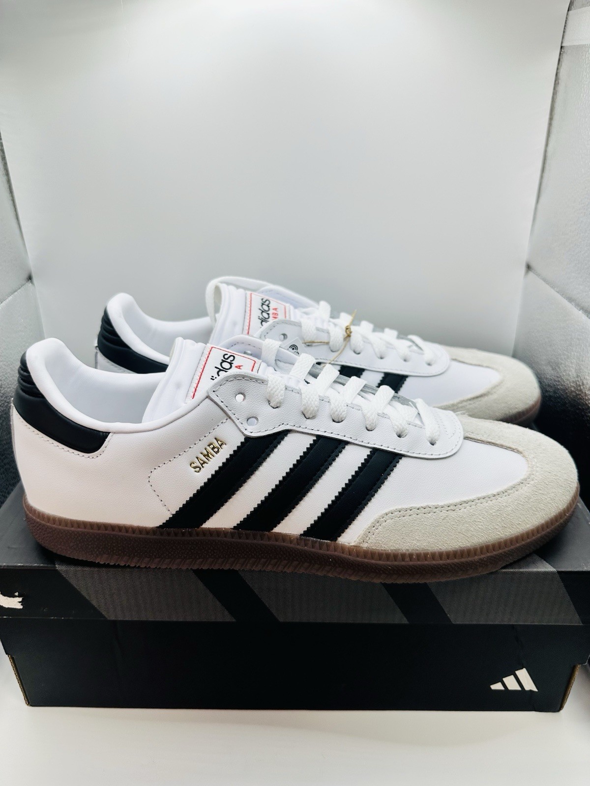 SAOLA Taglia 9 5 Sneaker casual uomo ADIDAS Samba calcio indoor bianco nero gomma