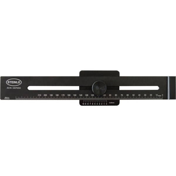 Steinle 5407 Alu Streichmaß 200 Mm AnreißKante Mm-Teilung Mattverchromt Neu-image