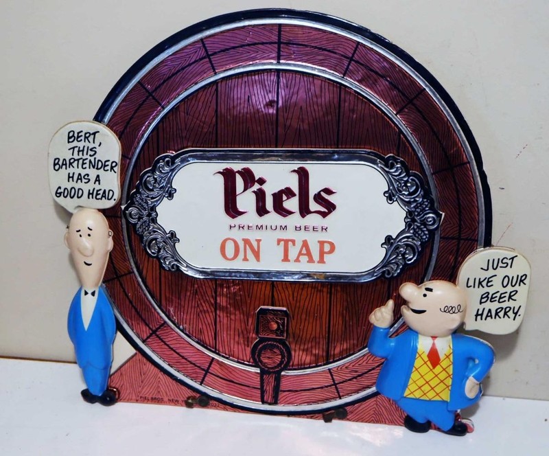 Vintage 1959 Piels Beer "Bert & Harry" 3D Advertising Sign ~ Piel Bros. New York