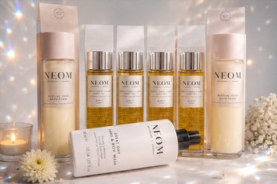 Neom Wellbeing London Paket Körperöl Badeschaum & Duschgel Brandneu mit Etikett, UVP 240 £