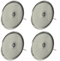 Kaemingk Adventskranzkerzenhalter Silberfarben Ø 8 Cm Ohne Dorn Metall - 4Er Set