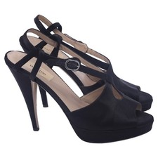 Valentino Garavani Cross-Strap Sandal Heels In Satin Women Black Size 39.5