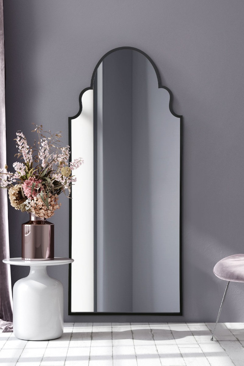 The Arcus New Extra Large Black Framed Arched Mirror - 79"" X 33"" 200 x 85cm