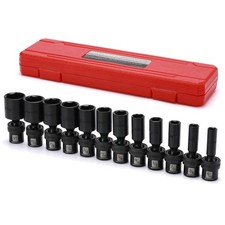 12 Pc Set 38 Drive Deep Impact Swivel Socket Chrome Moly