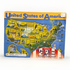 Melissa and Doug United States of America Wooden Jigsaw Puzzle Brand New Sealed