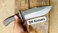 CUSTOM HANDMADE CARBON STEEL HUNTING BOWIE CAMPING KNIFE WITH SHEATH