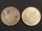 NobleSpirit Desirable PAIR (2x) 1921 Morgan SILVER Dollars VF/XF