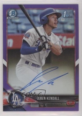 2018 Bowman Chrome Prospect Purple Refractor 2/250 Jeren Kendall Auto 19yv