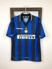 Maglia calcio Inter Milan Home 1997 Soccer #10 Ronaldo Umbro Maglia Jersey Tg M
