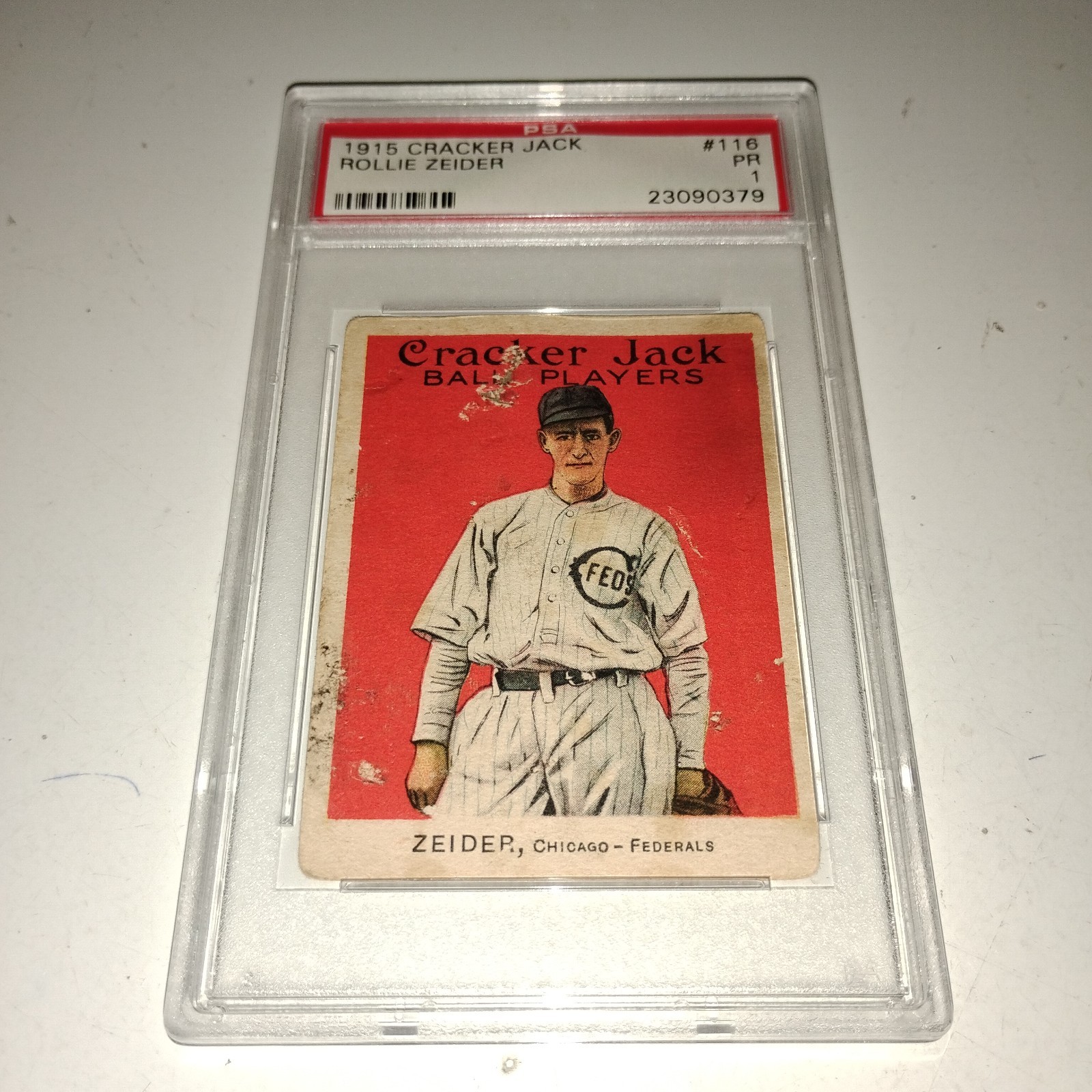 1915 Cracker Jack Rollie Zeider PSA 1 #116 PSA Population Of 4